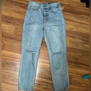 NWT super high rise slim straight jeans